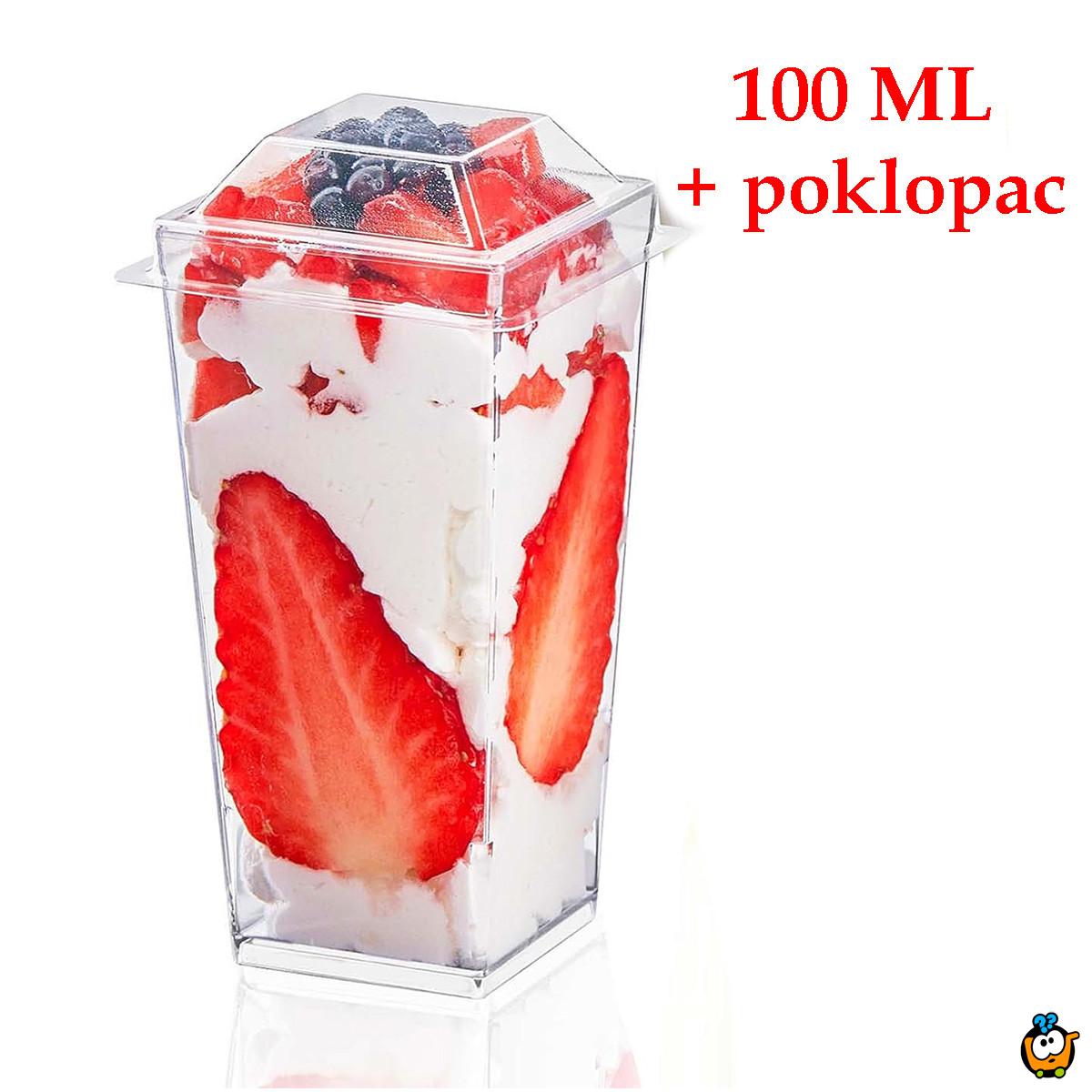 Desertna čaša za serviranje poslastica sa poklopcem - 100ml