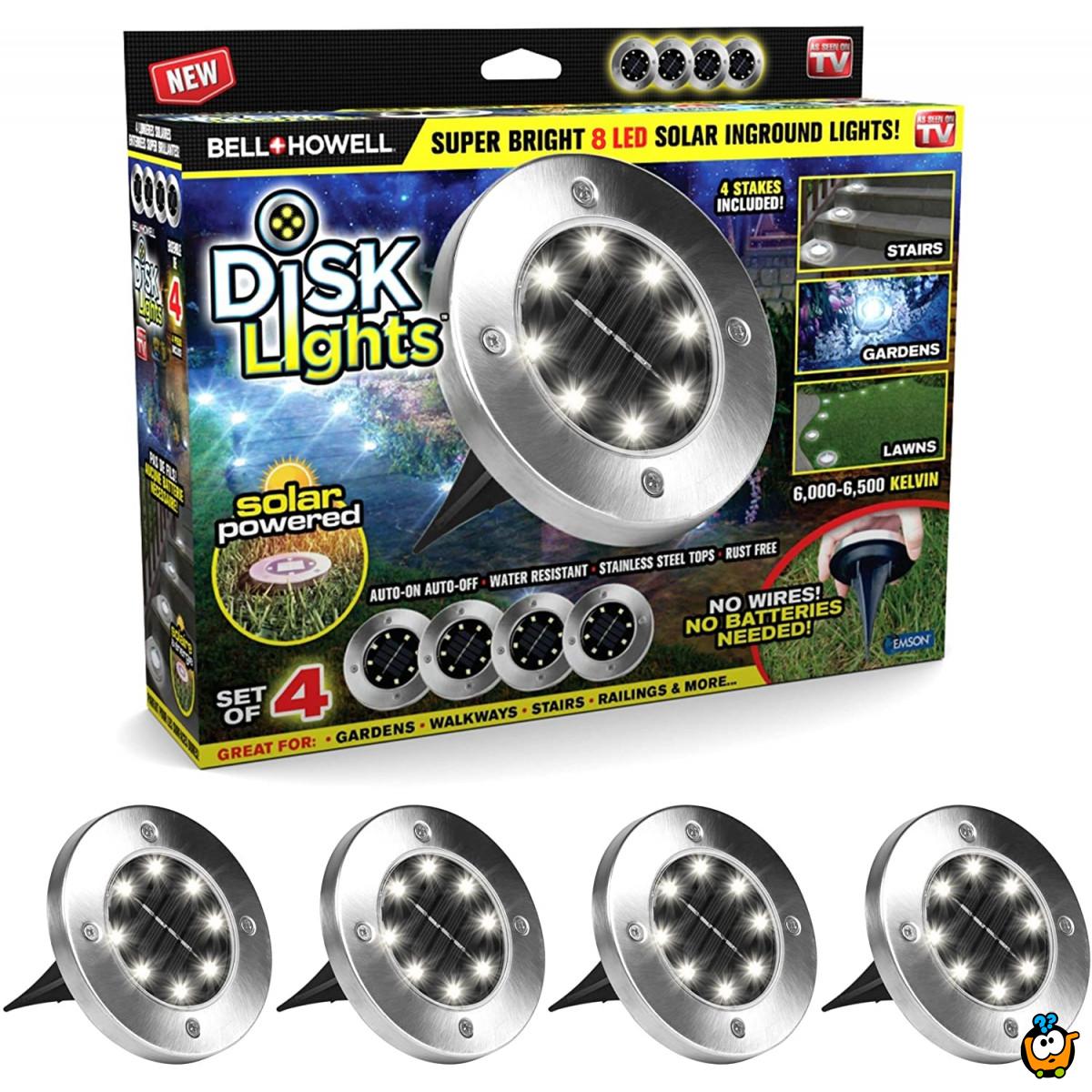 Disk Lights - Baštenske solarne disk ubodne lampe 4 kom