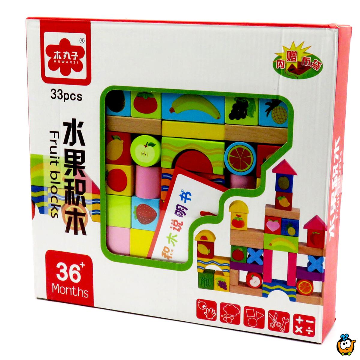 Fruit blocks - Drvene kocke sa dezenom voćkica