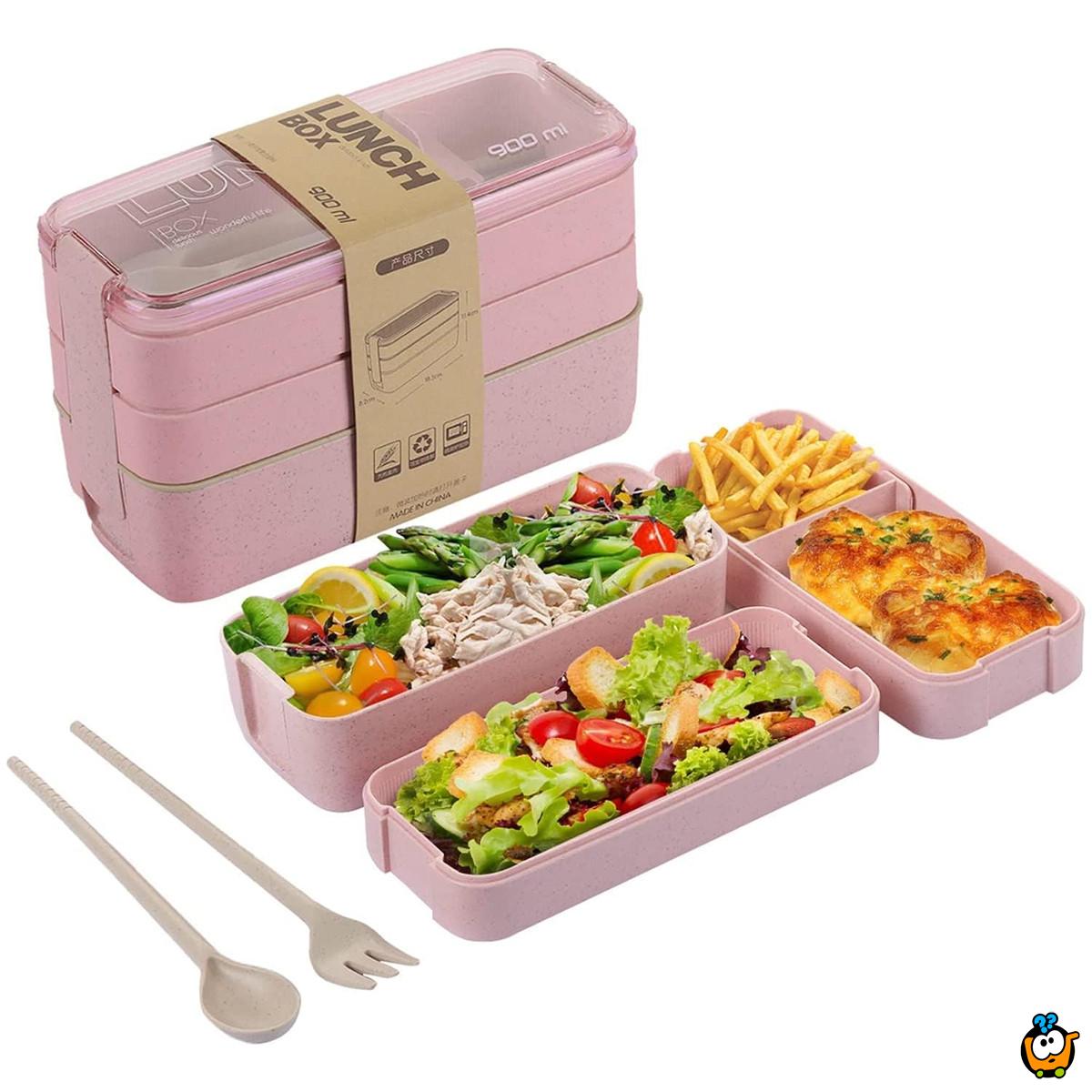 3u1 bento box  - eko kutija za ručak sa priborom