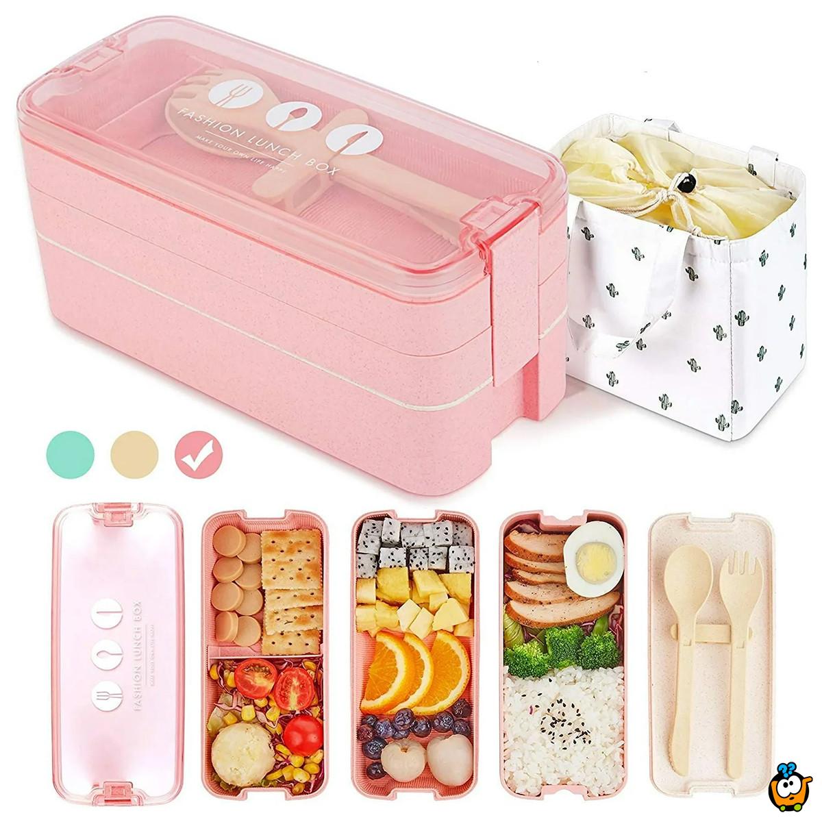 3u1 bento box  - eko kutija za ručak sa priborom