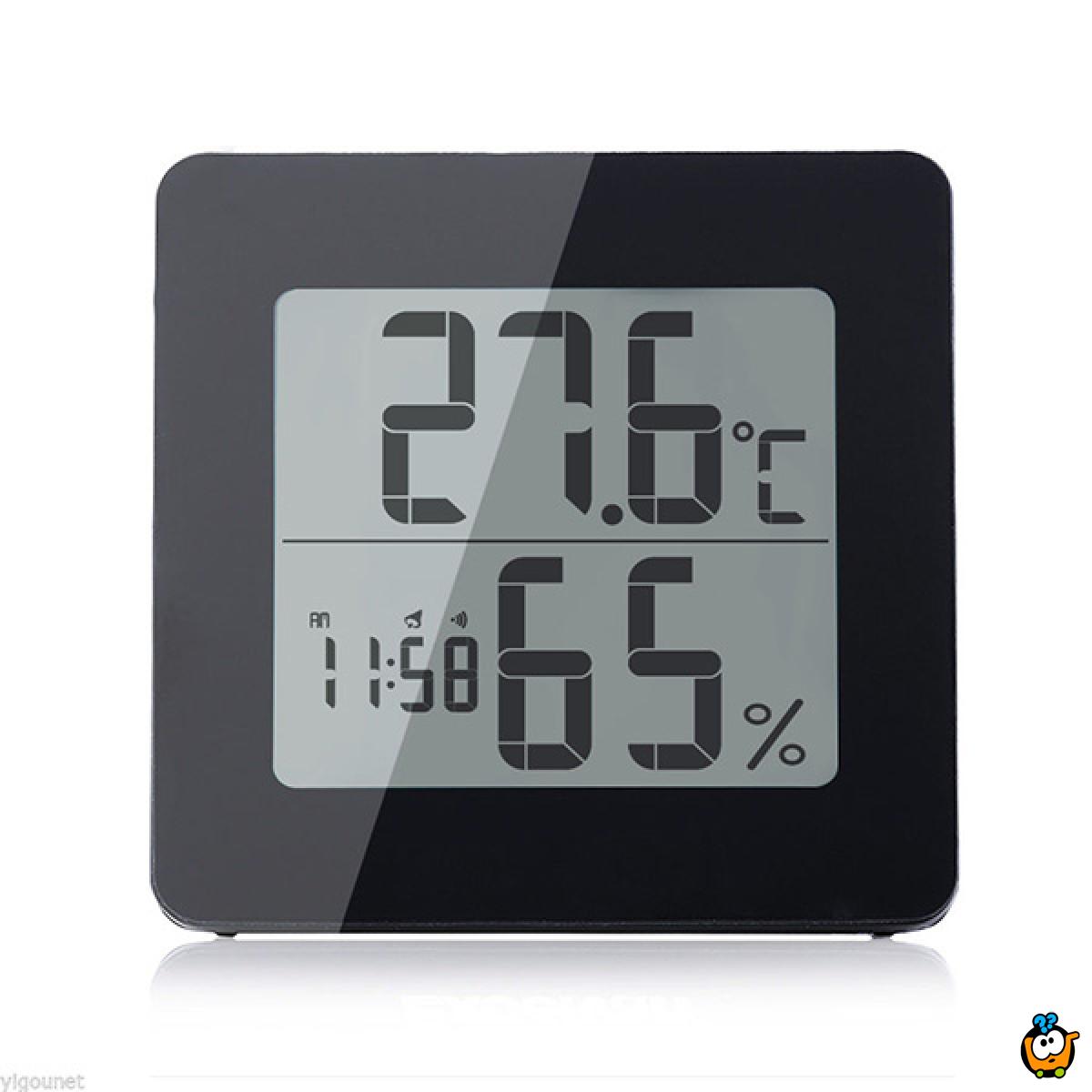 Emate - Digitalni termometar, merač vlažnosti, sat + alarm