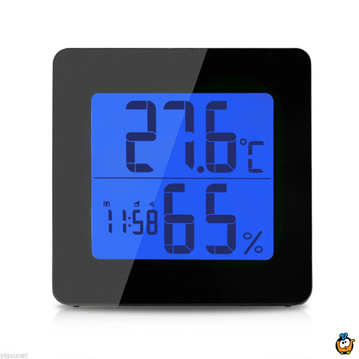 Emate - Digitalni termometar, merač vlažnosti, sat + alarm