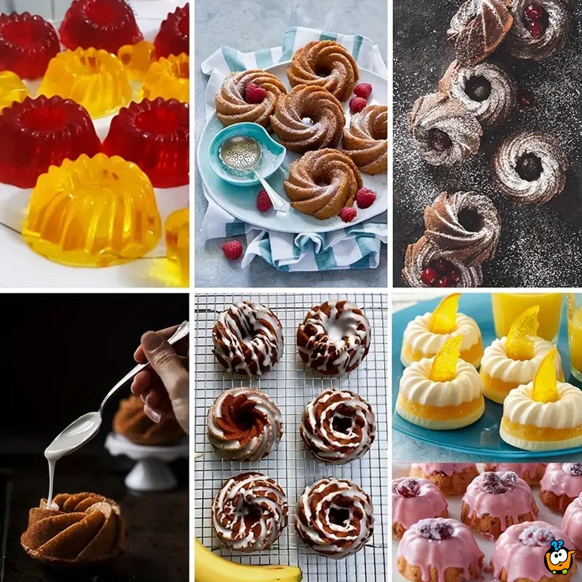 Wave kuglof - silikonska modla za 6 mini kuglofa