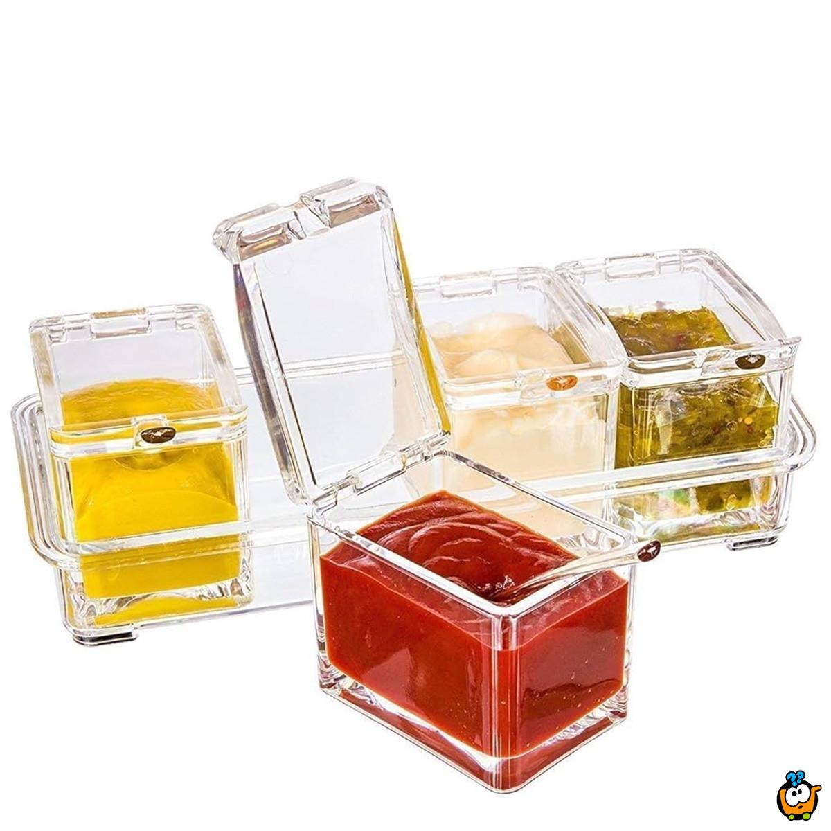 Set od 4 prozirne kutijice za začine + poklon kašičice