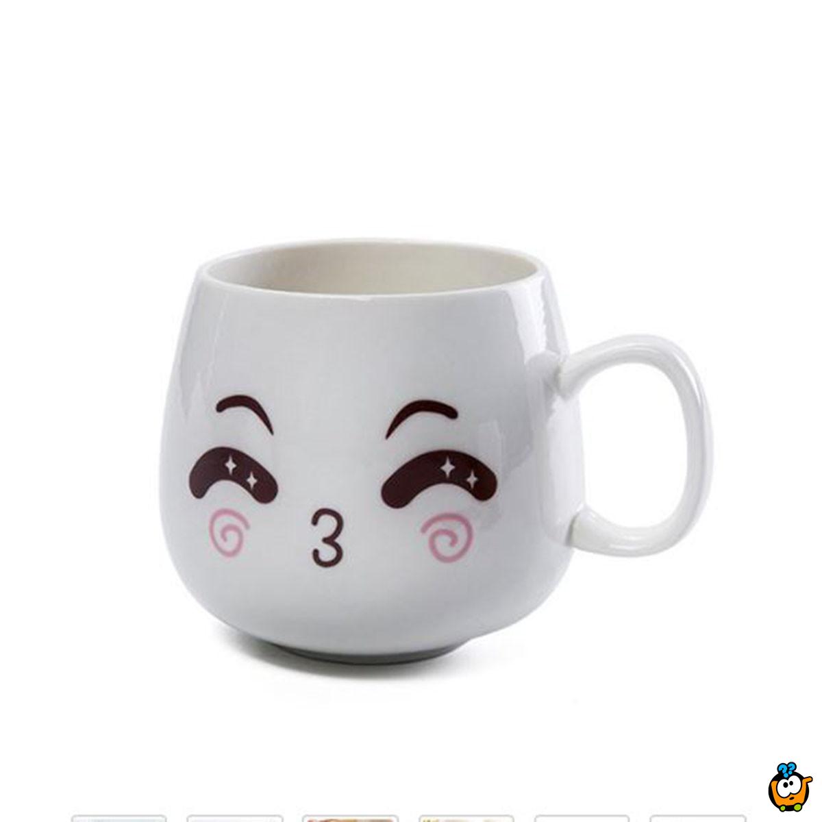 Emoji keramička šoljica + kašičica za kafu i čaj