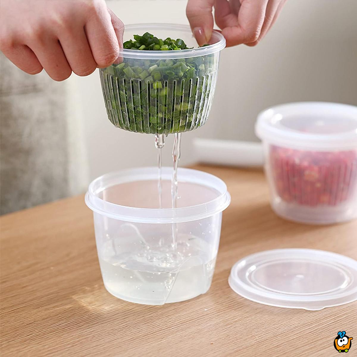 Dvoslojna mini posuda za pranje salate