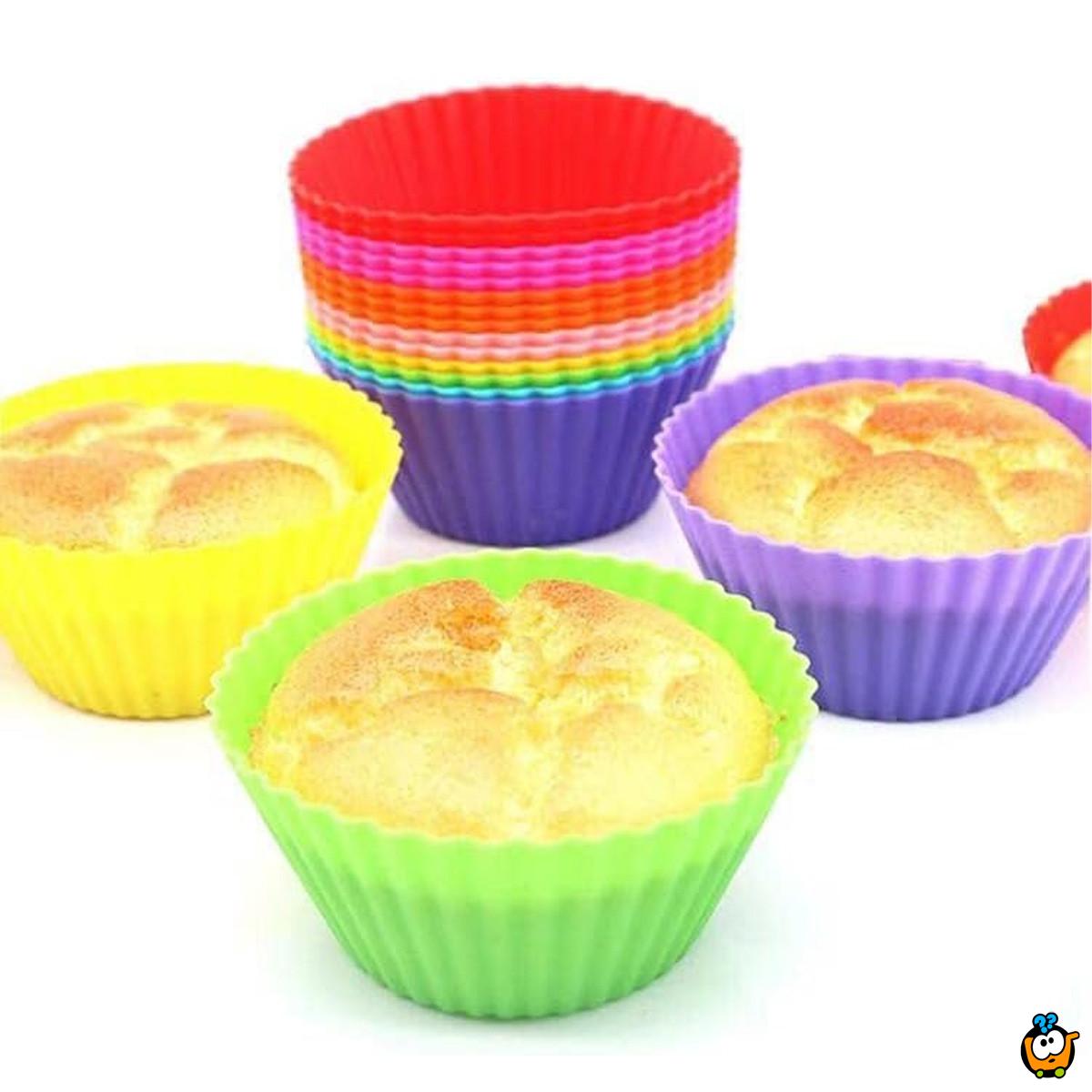 Rainbow Muffin - Silikonske korpice za mafine 12 kom