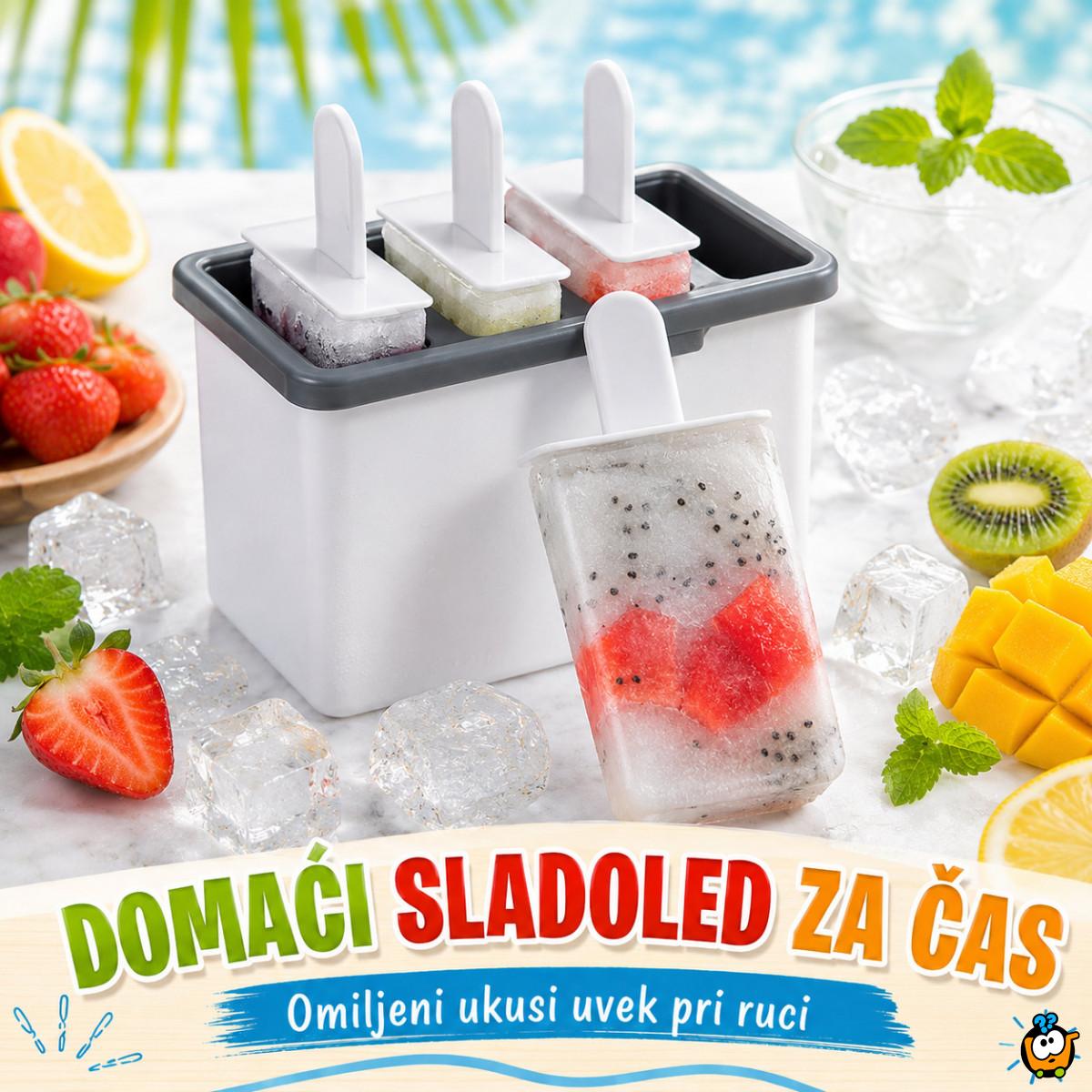 Kalup za domaći sladoled na štapiću – 4 komada odjednom