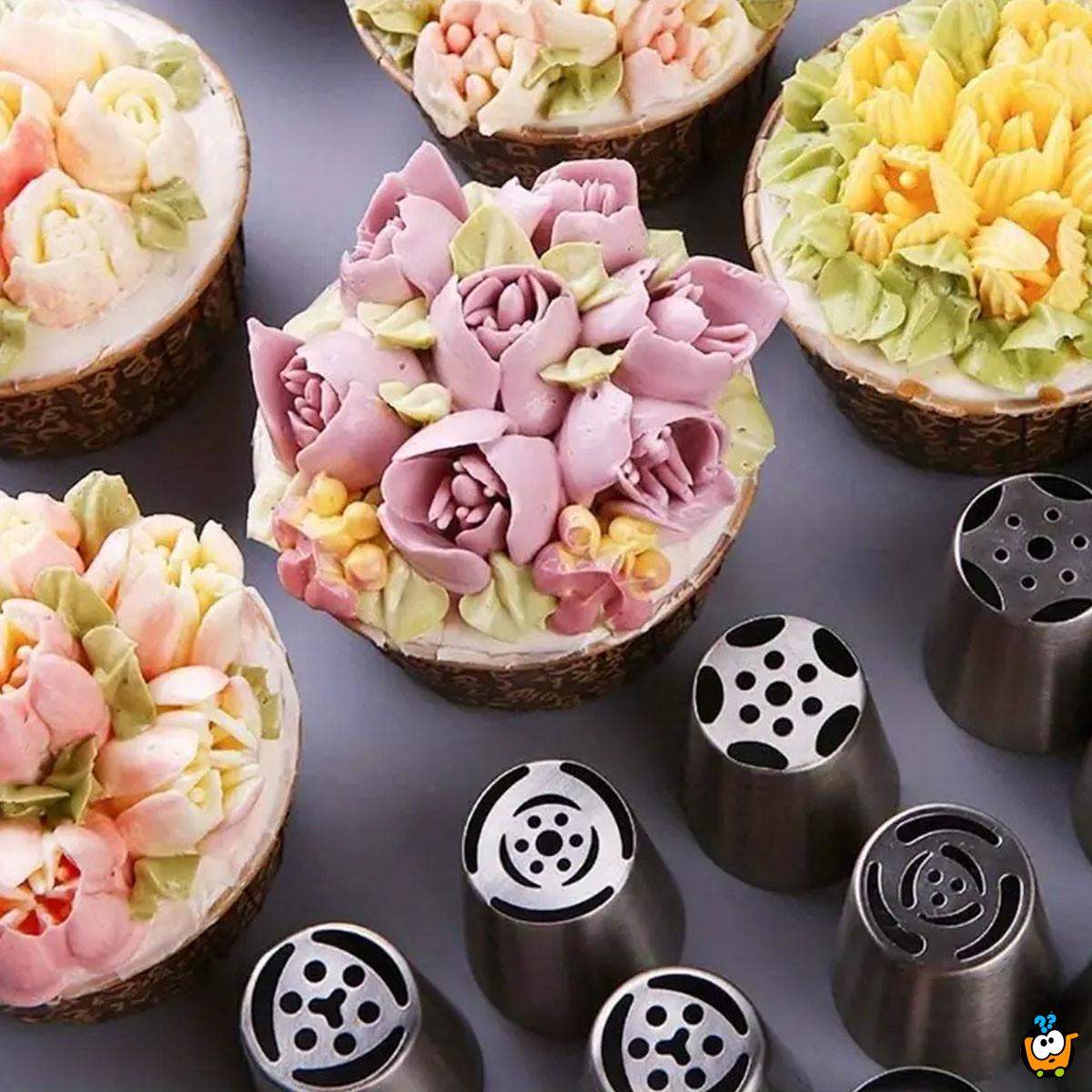 Rose Cake Set - Špric sa 7 nastavaka za ružice od šlaga