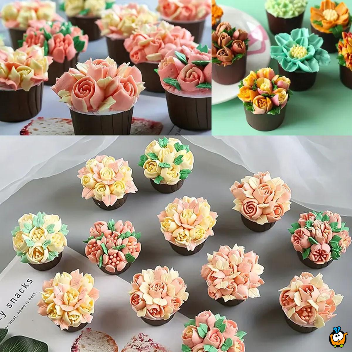 Rose Cake Set - Špric sa 7 nastavaka za ružice od šlaga