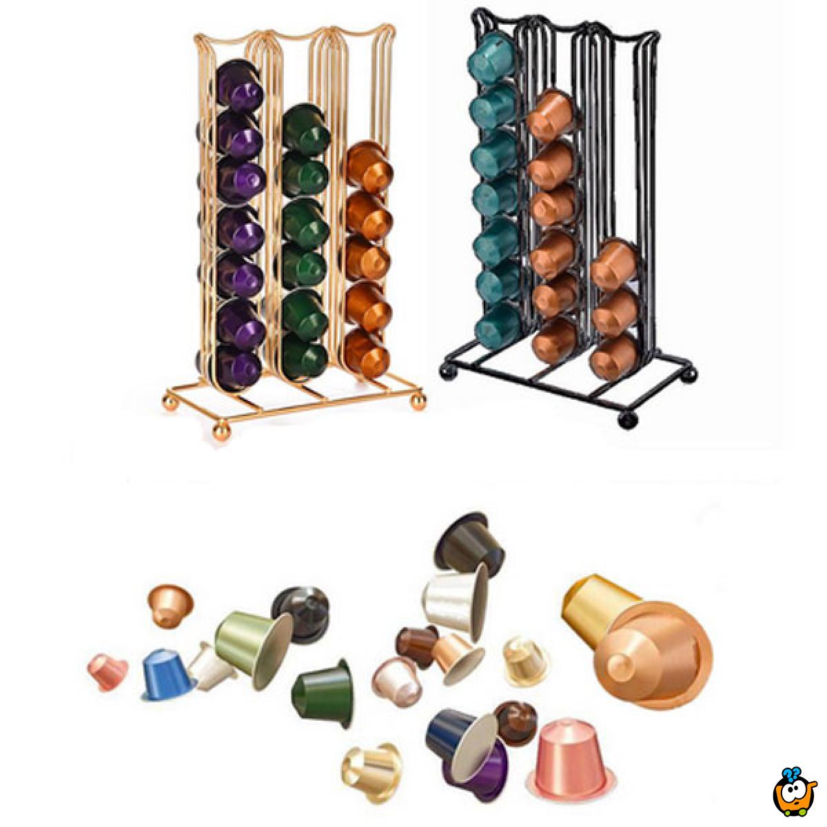 Crni stalak patrona za Nespresso kafu - 42 kapsule