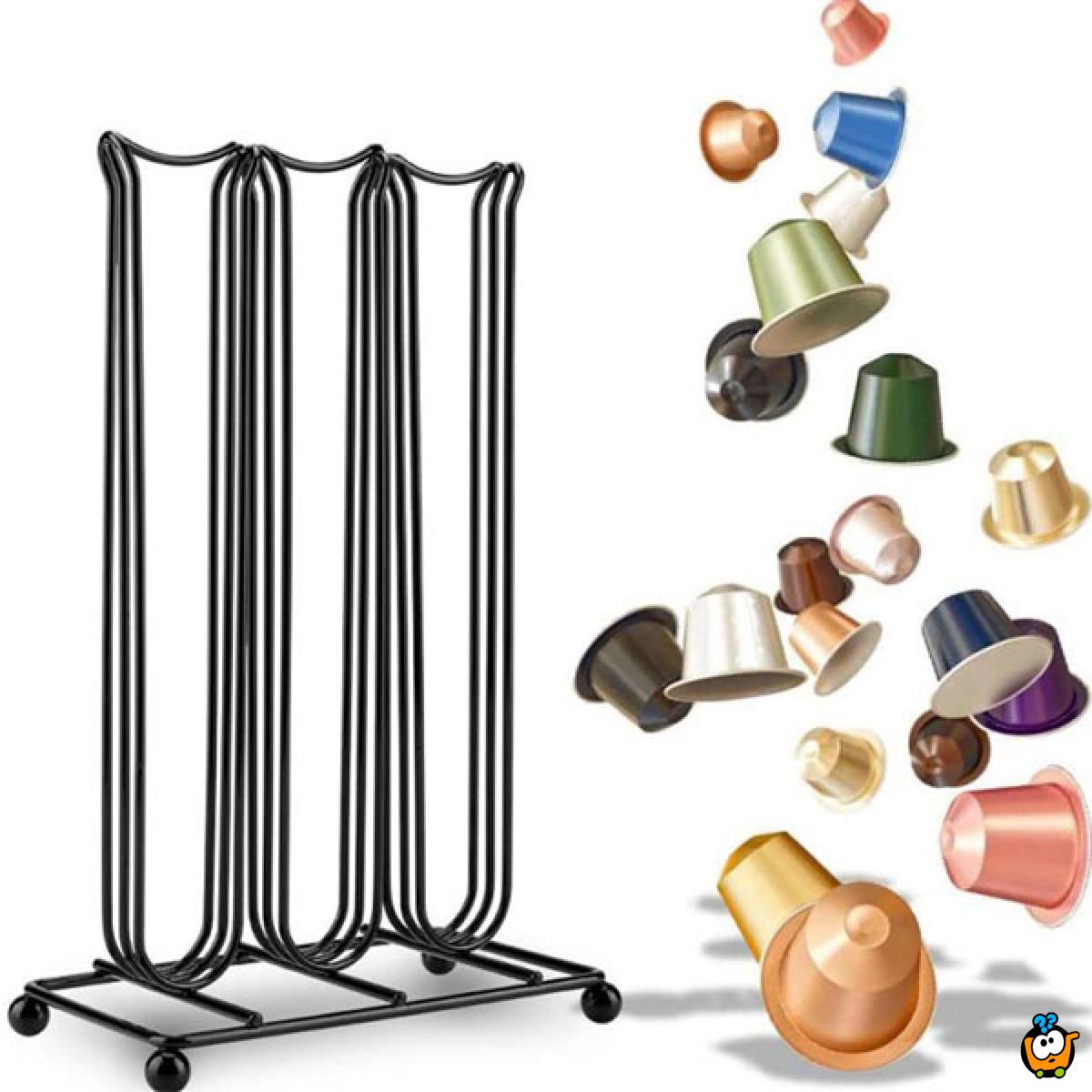 Crni stalak patrona za Nespresso kafu - 42 kapsule