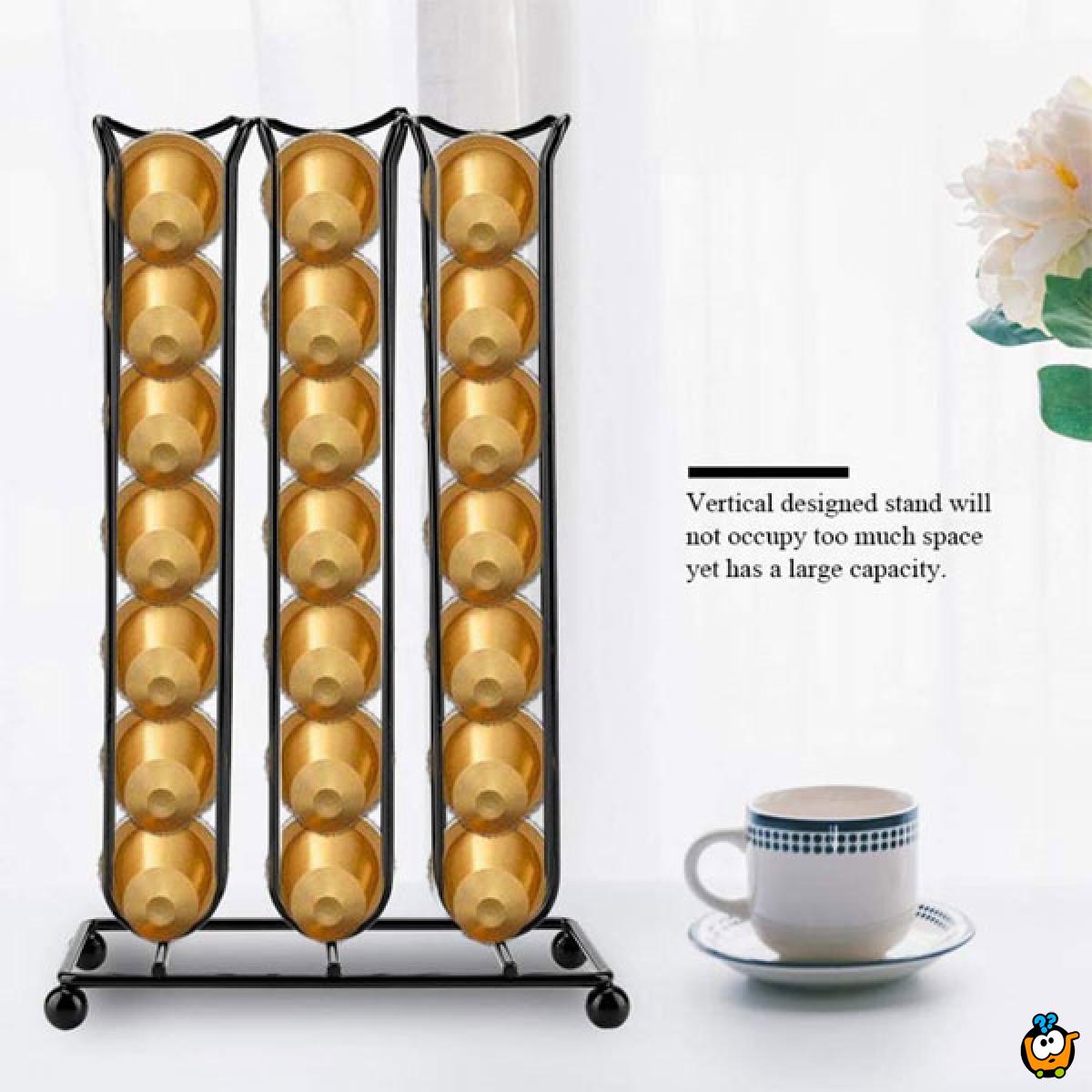 Crni stalak patrona za Nespresso kafu - 42 kapsule