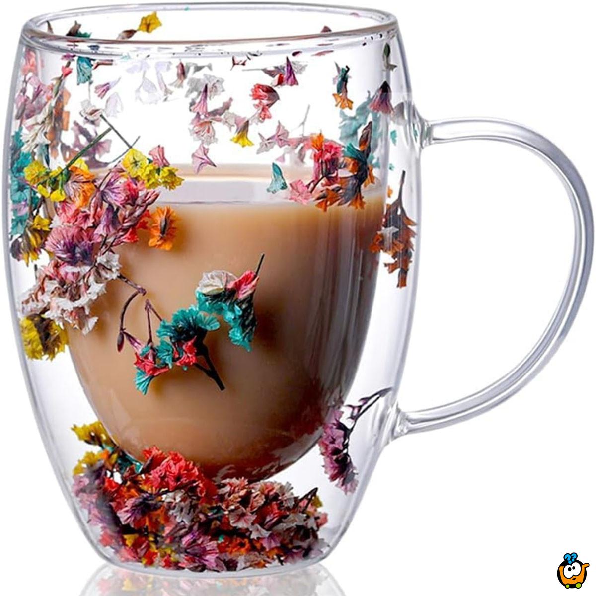 Elegantna šoljica sa duplim dnom cvetnog dezena