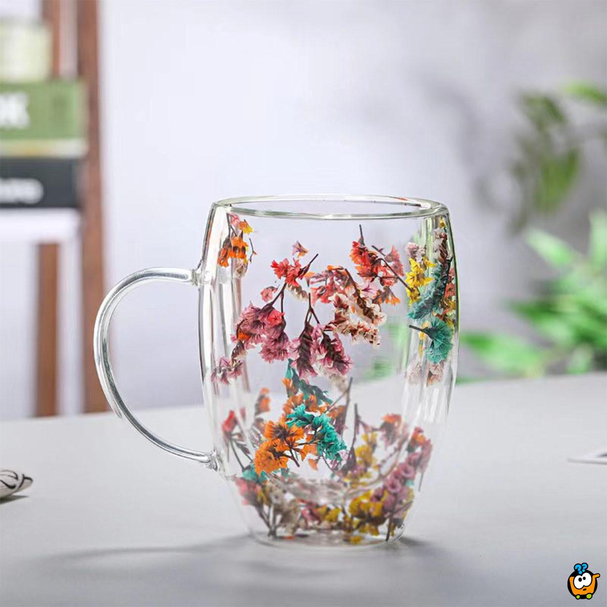 Elegantna šoljica sa duplim dnom cvetnog dezena