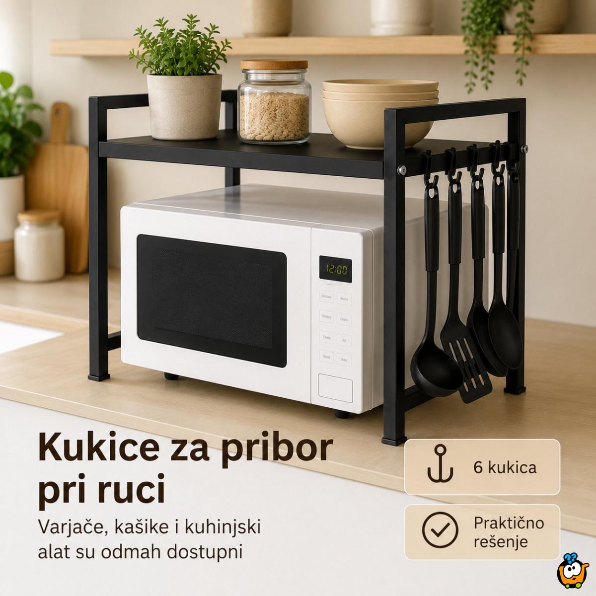 Stalak za mikrotalasnu – sklopiva kuhinjska polica za uštedu prostora