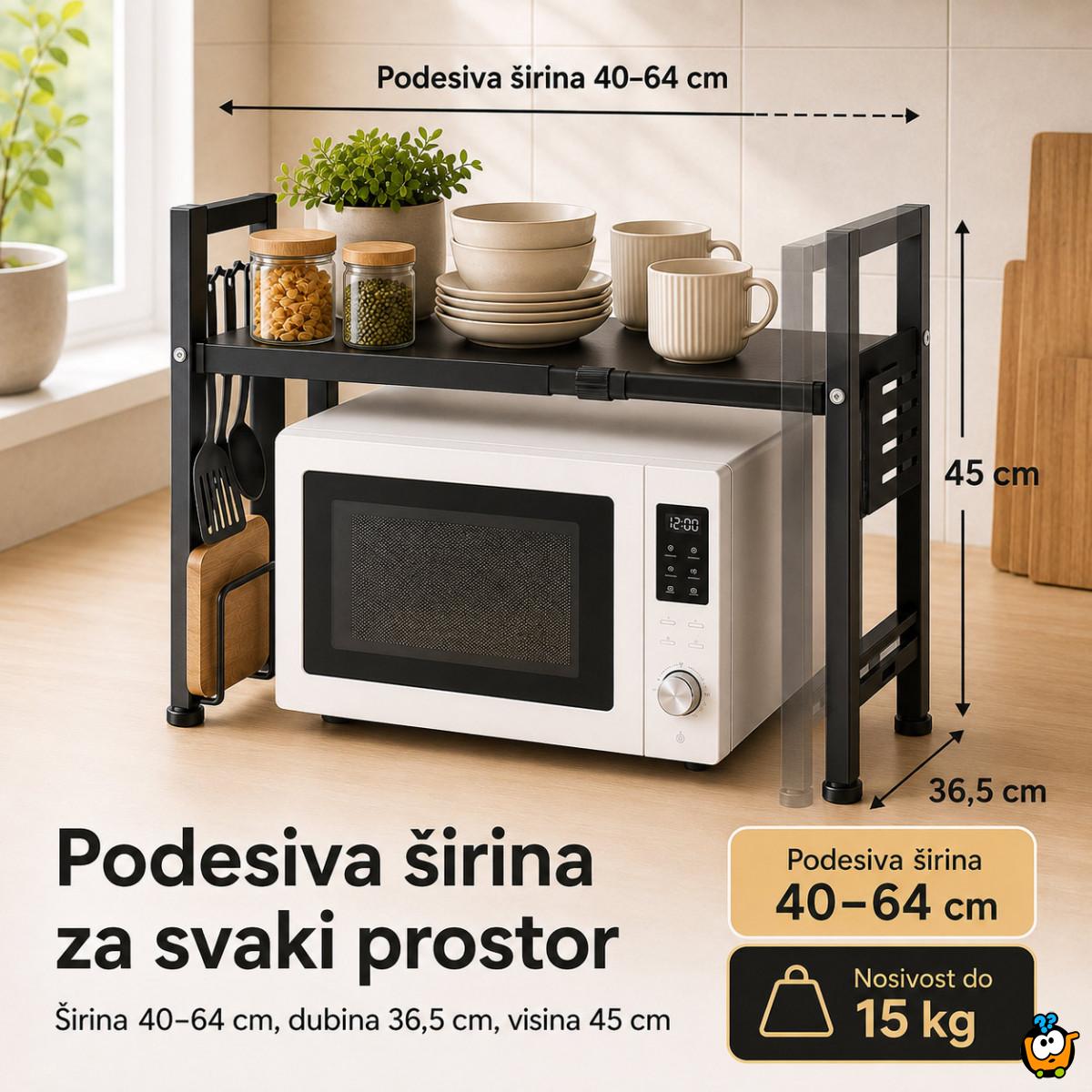 Stalak za mikrotalasnu – sklopiva kuhinjska polica za uštedu prostora
