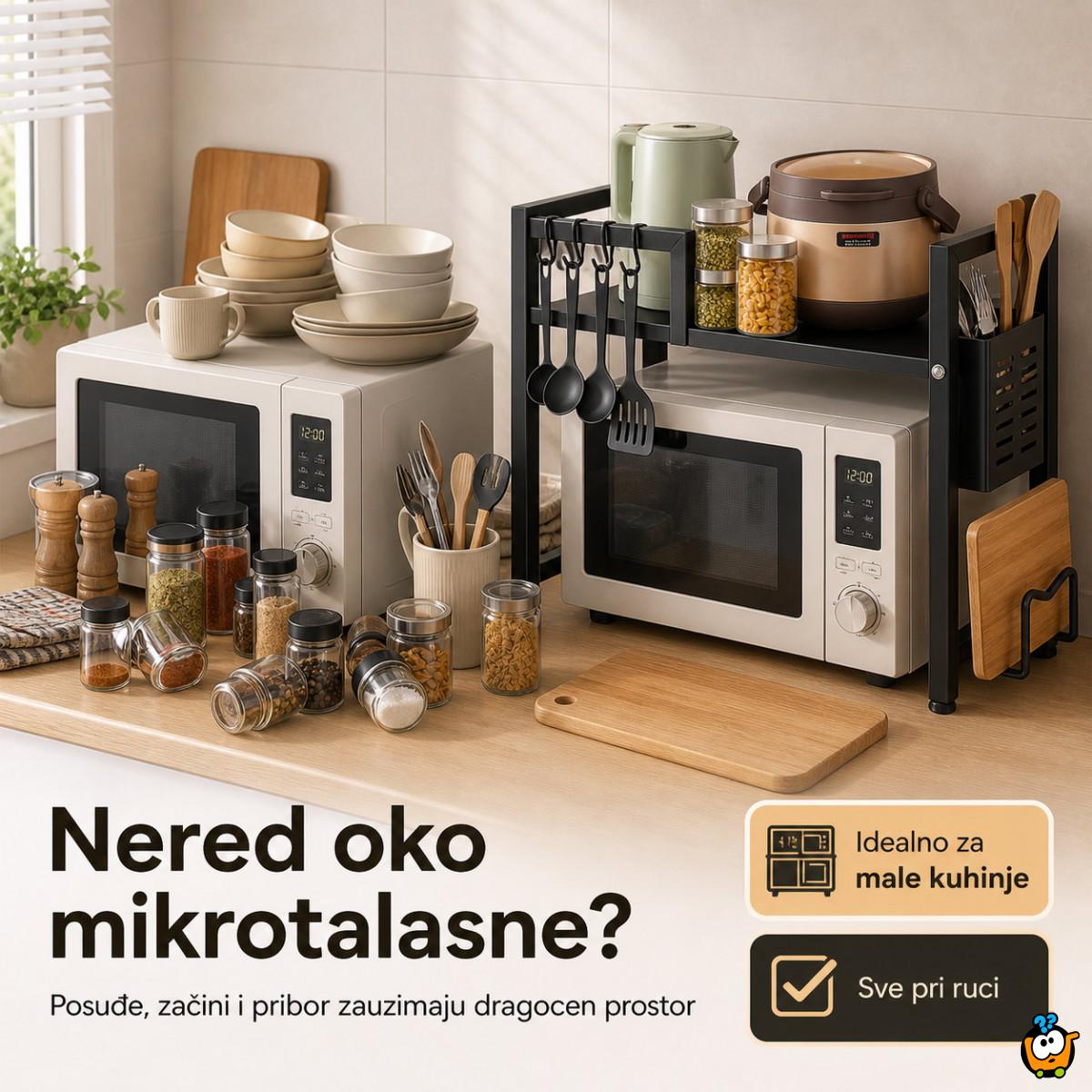 Stalak za mikrotalasnu – sklopiva kuhinjska polica za uštedu prostora