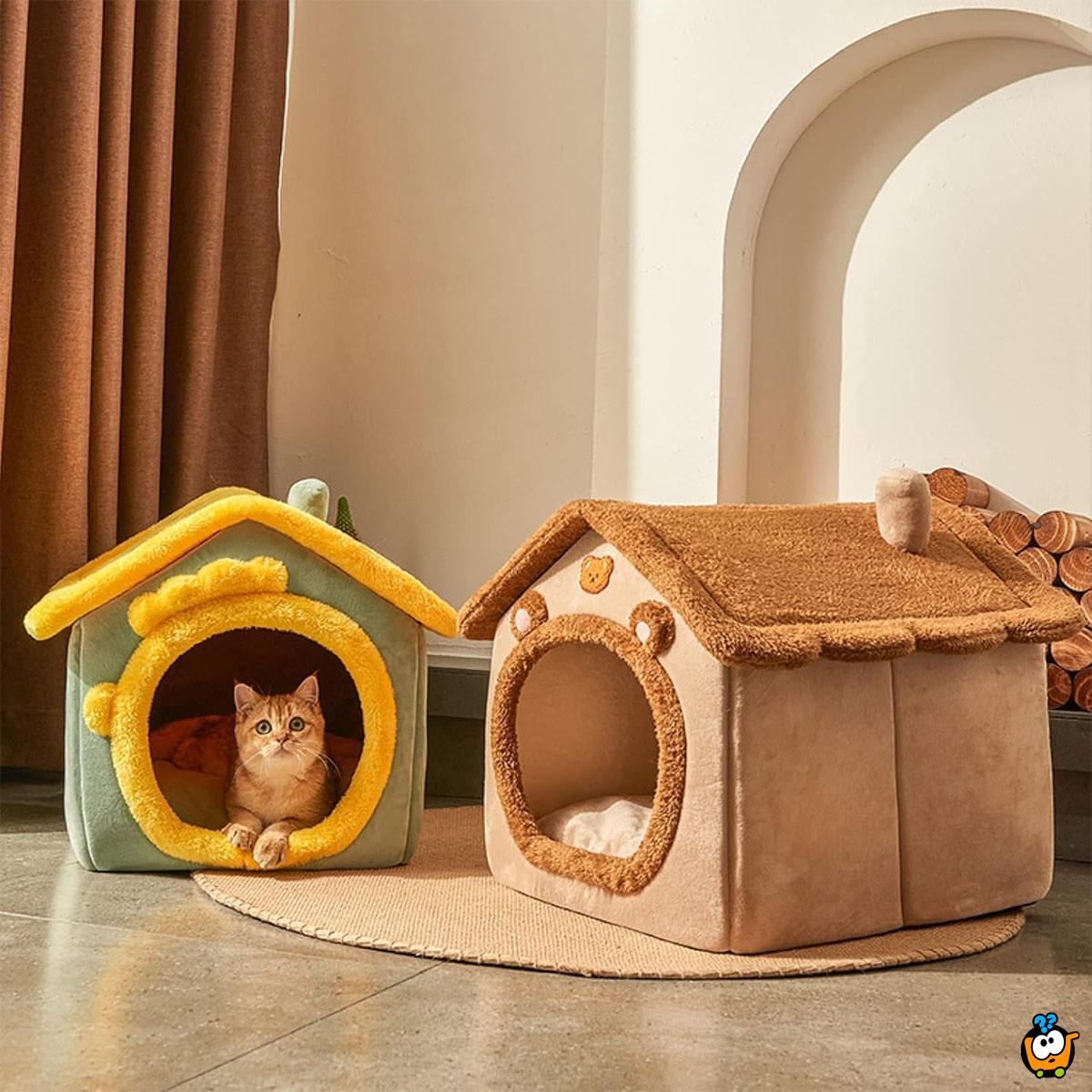 YELLOW Pet House - Udobna zeleno-žuta kućica za pse i mačke 