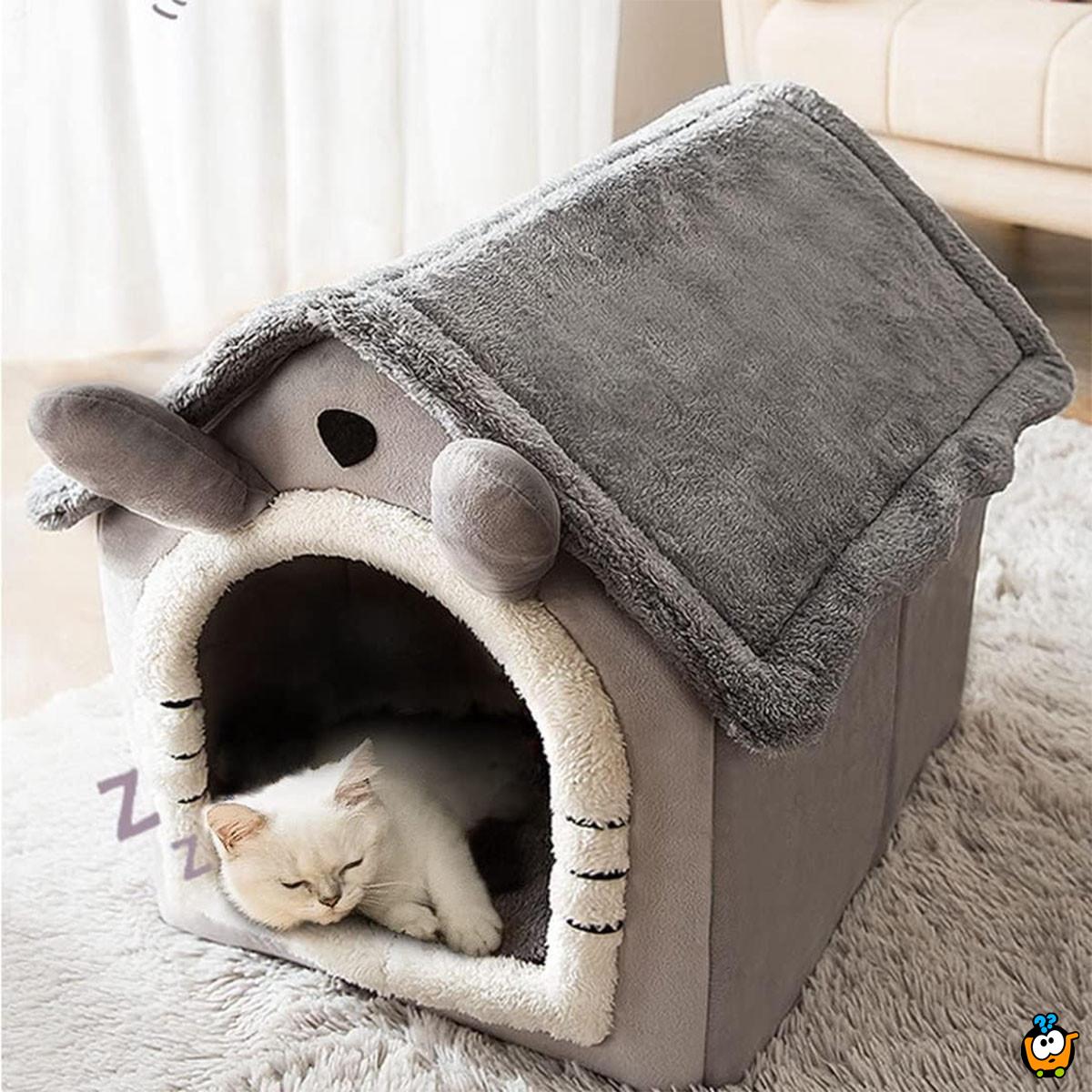 GREY Pet House - Udobna siva kućica za pse i mačke 