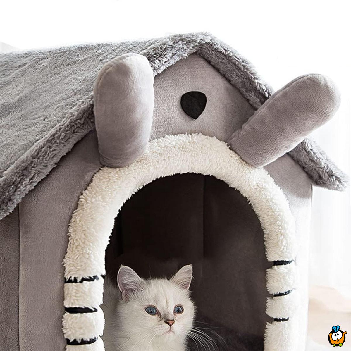 GREY Pet House - Udobna siva kućica za pse i mačke 