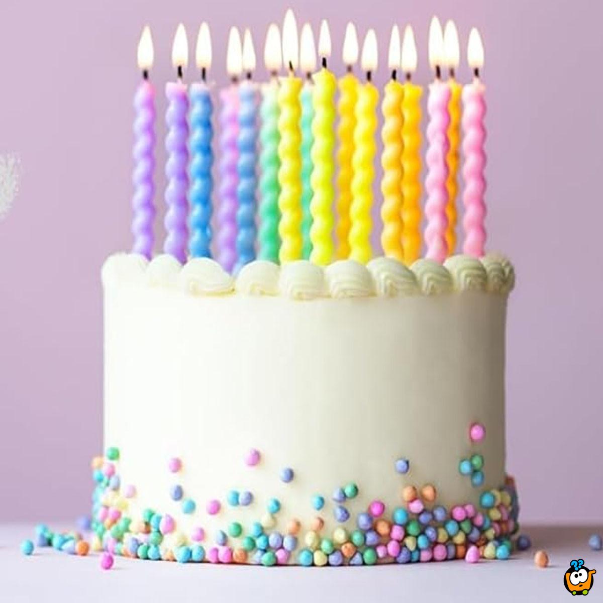 Rainbow candles - Pastelne rođendanske svećice 6 kom