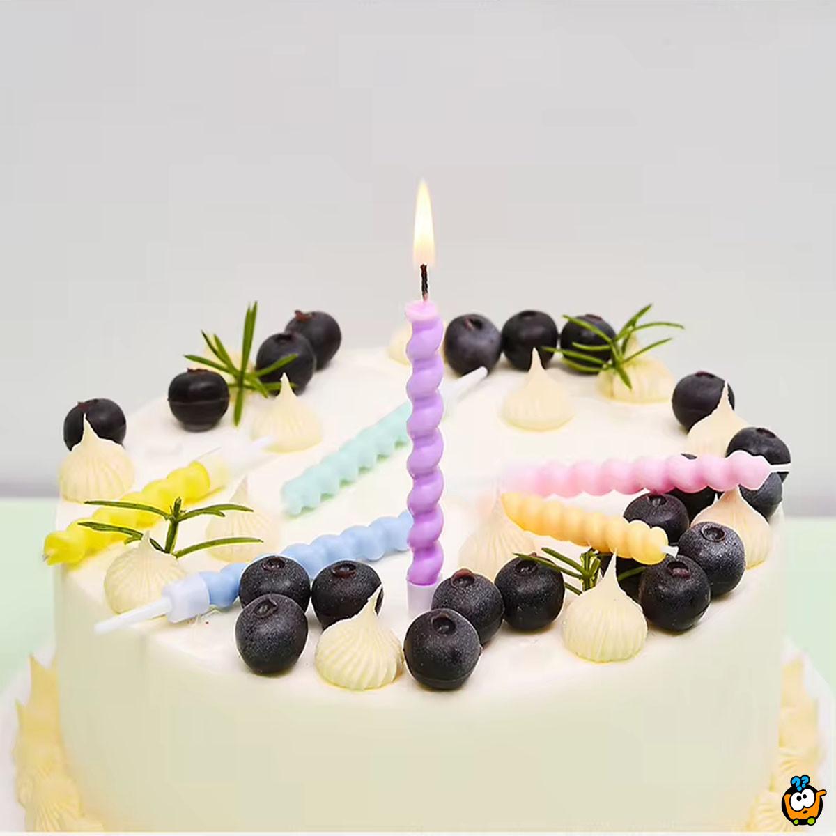 Rainbow candles - Pastelne rođendanske svećice 6 kom