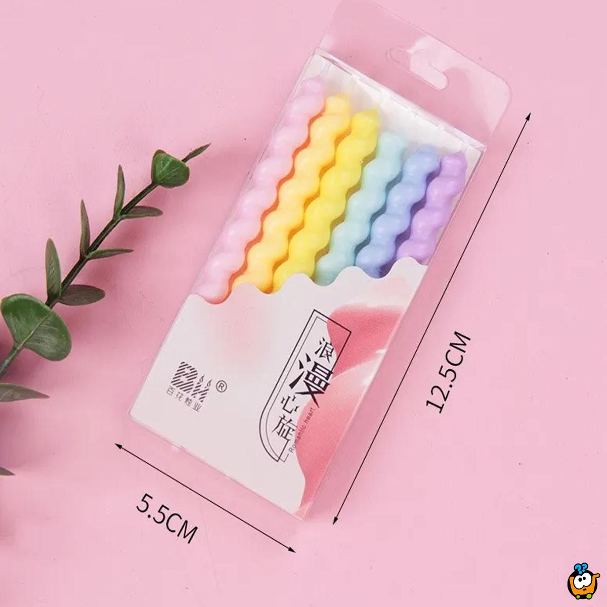 Rainbow candles - Pastelne rođendanske svećice 6 kom