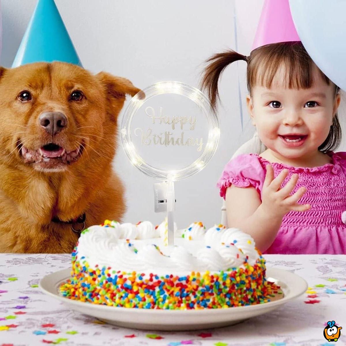 Happy Birthday - LED dekoracija za torte