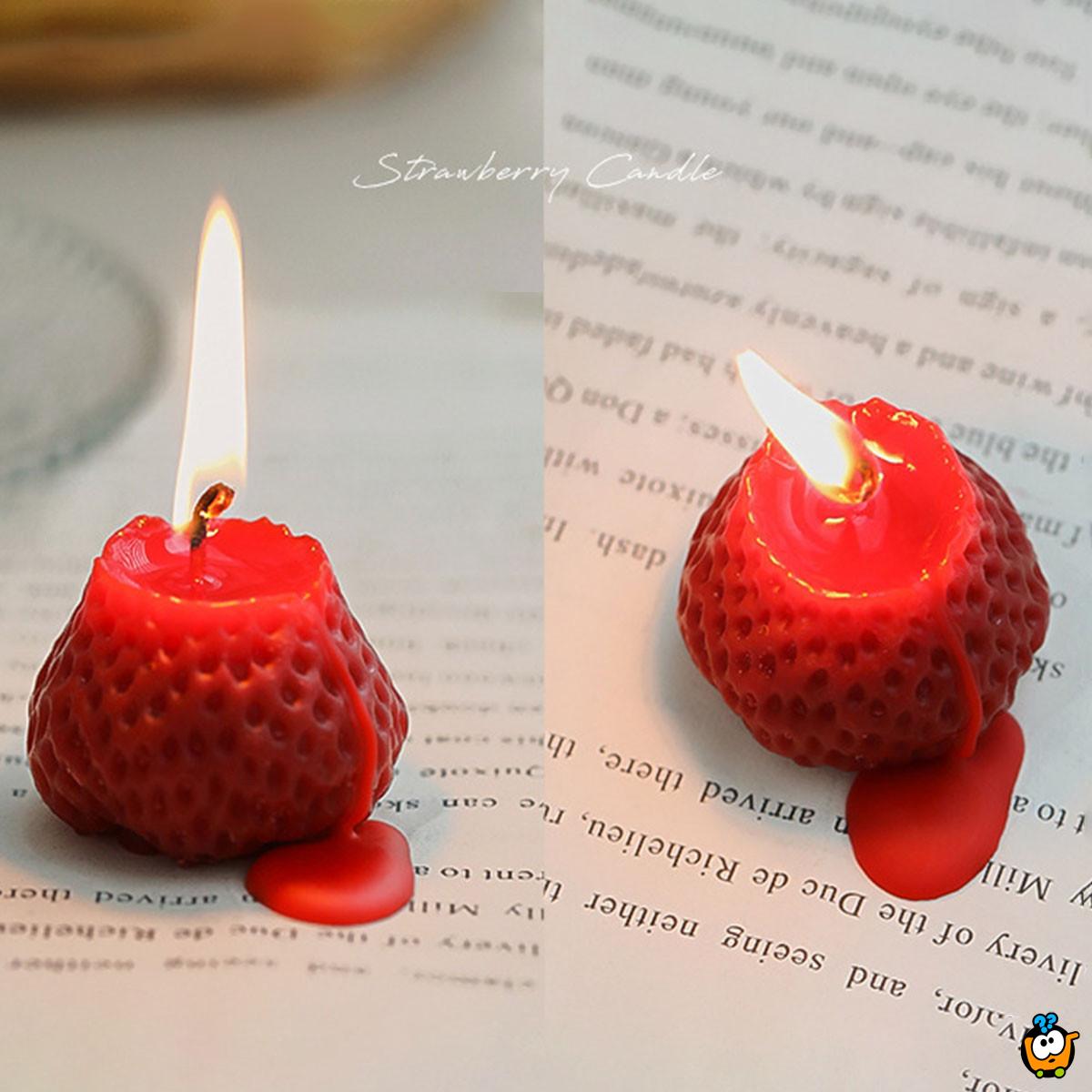 Strawberry Candle - Set od 4 mirisne sveće u obliku jagode