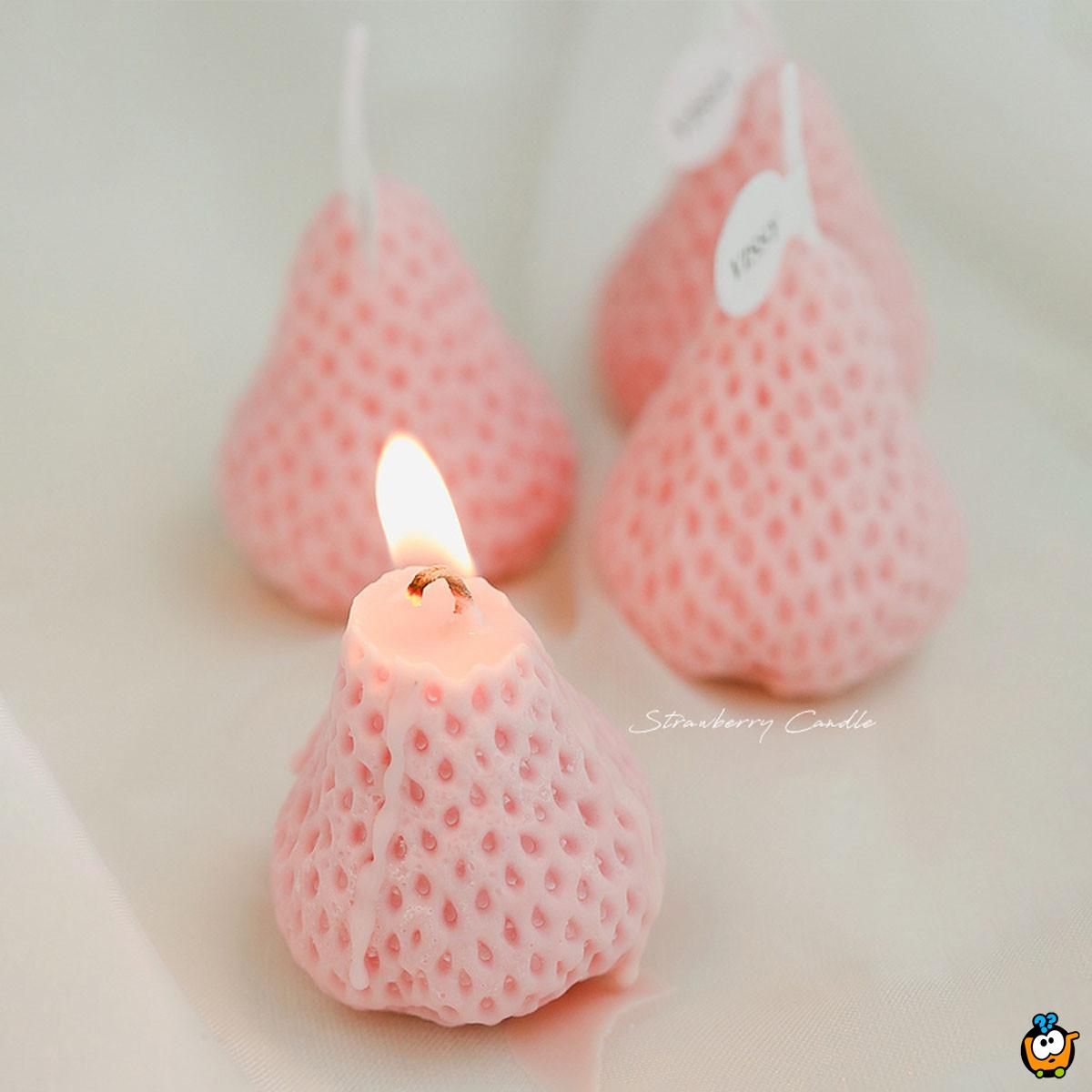 Strawberry Candle - Set od 4 mirisne sveće u obliku jagode