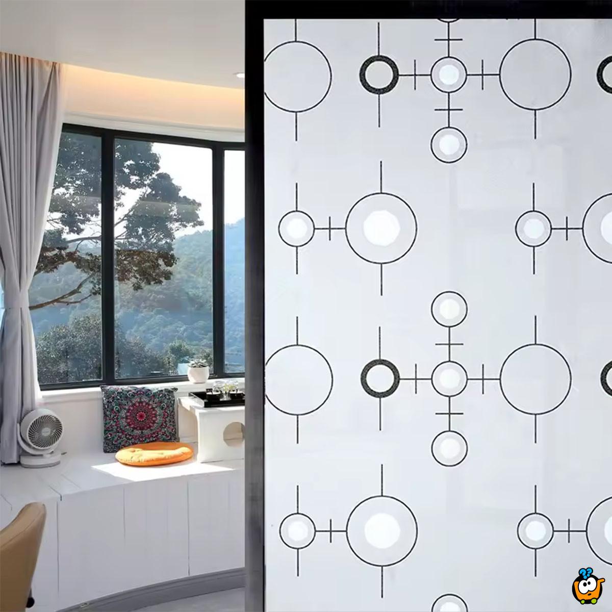 Window Film 40CM X 100CM - Folija za staklo sa dezenom KRUŽIĆA	