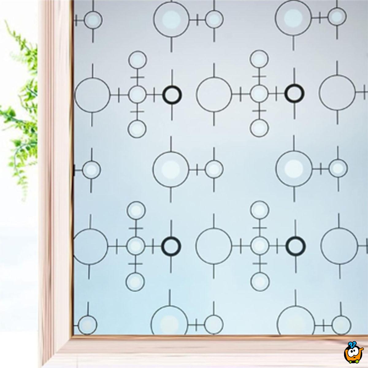 Window Film 40CM X 100CM - Folija za staklo sa dezenom KRUŽIĆA	