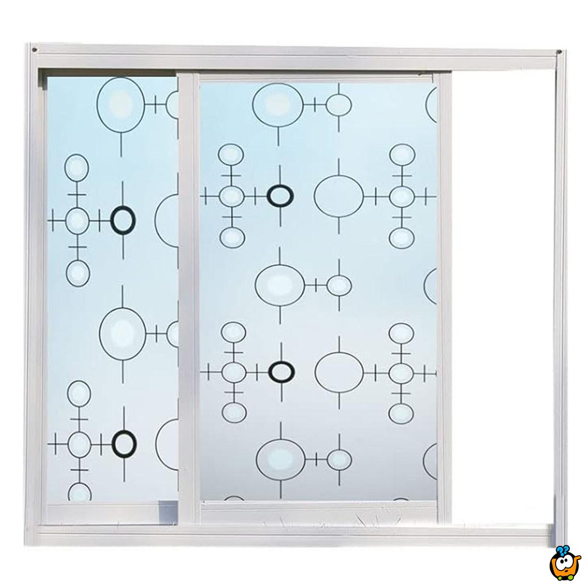 Window Film 40CM X 100CM - Folija za staklo sa dezenom KRUŽIĆA	