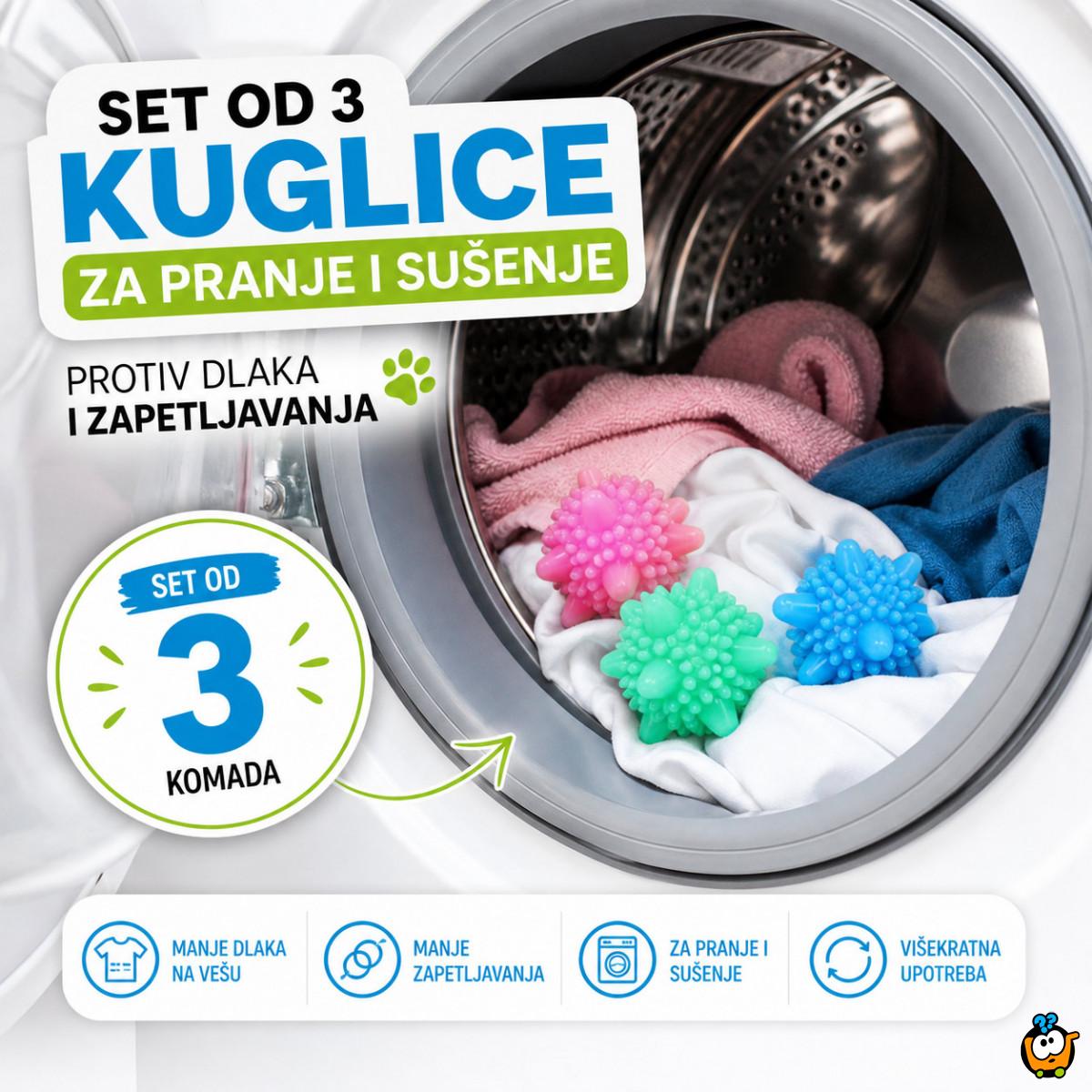 Set od 3 kuglice za pranje i sušenje – protiv dlaka i zapetljavanja