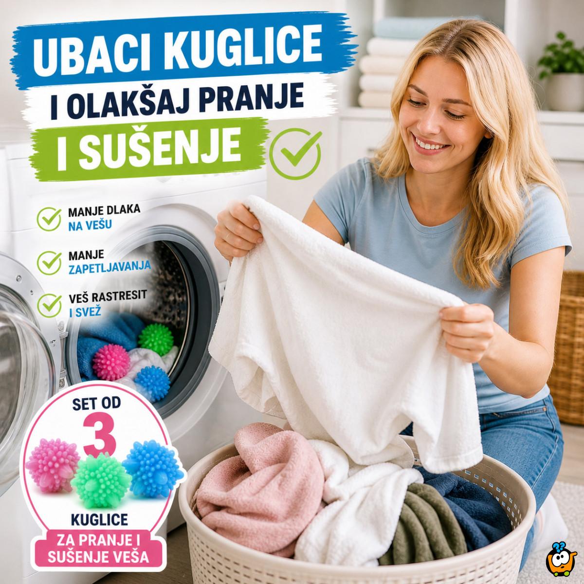 Set od 3 kuglice za pranje i sušenje – protiv dlaka i zapetljavanja