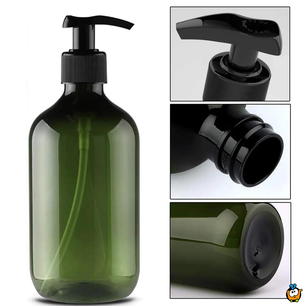 Zelena Refill flašica sa dozerom za tečni sapun, šampon, balzam