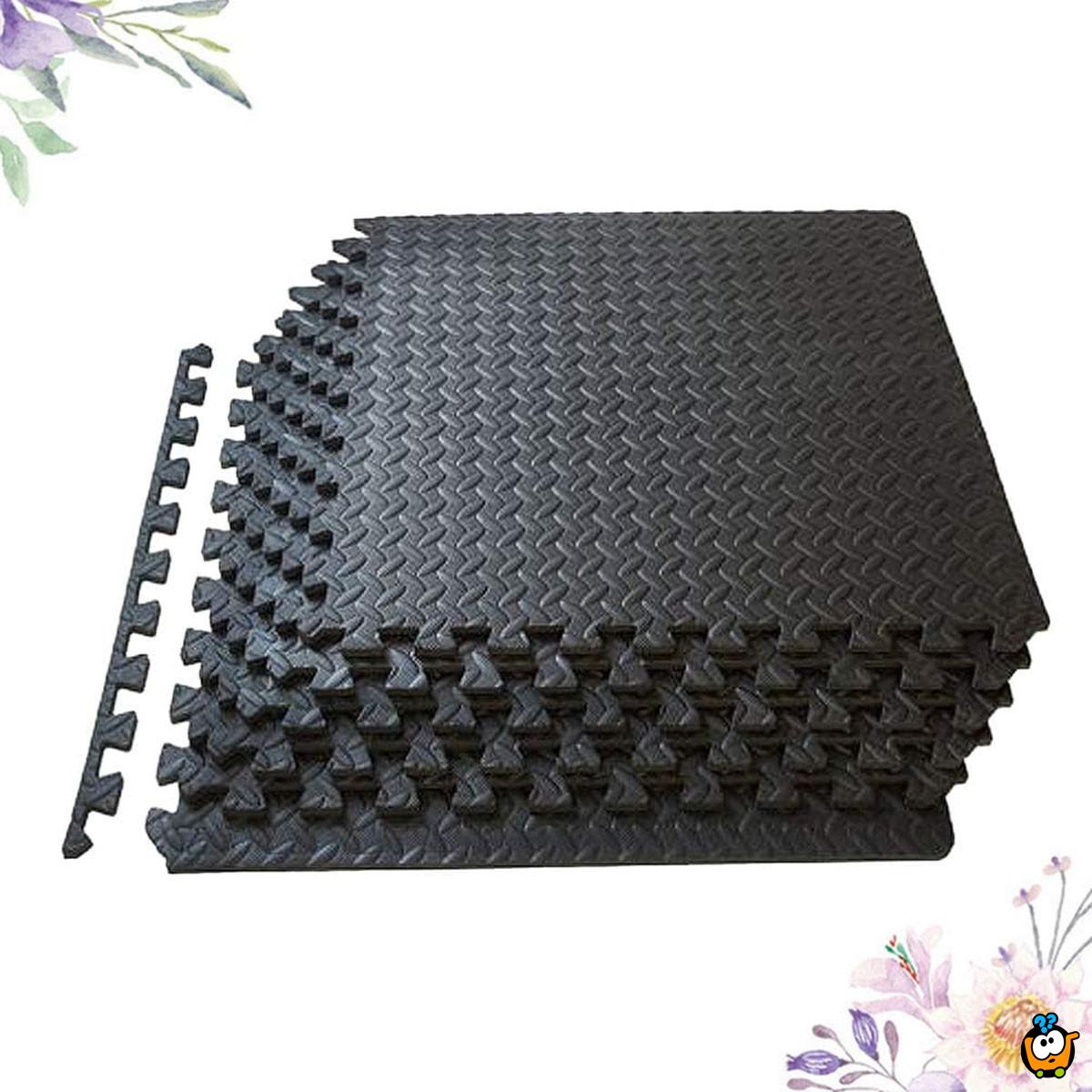 Podne EVA kocke u crnoj boji - set od 4 komada 60x60 cm