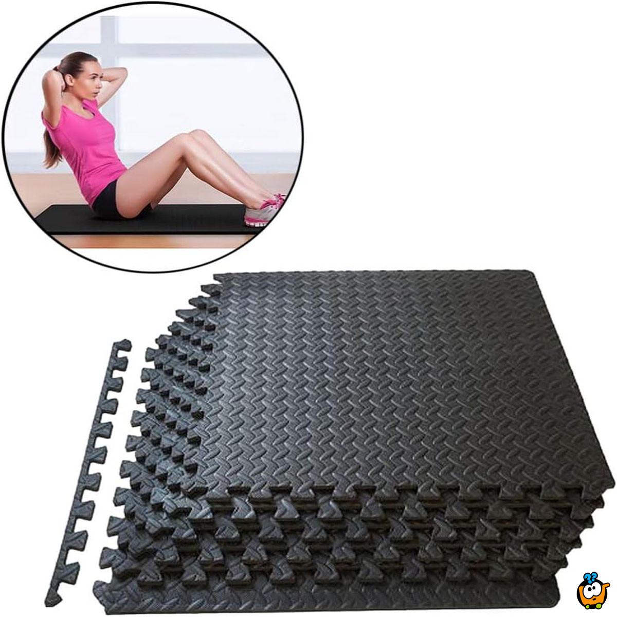 Podne EVA kocke u crnoj boji - set od 4 komada 60x60 cm