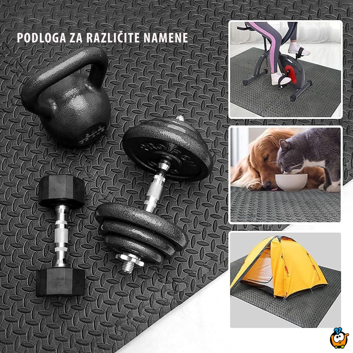 Podne EVA kocke u crnoj boji - set od 4 komada 60x60 cm