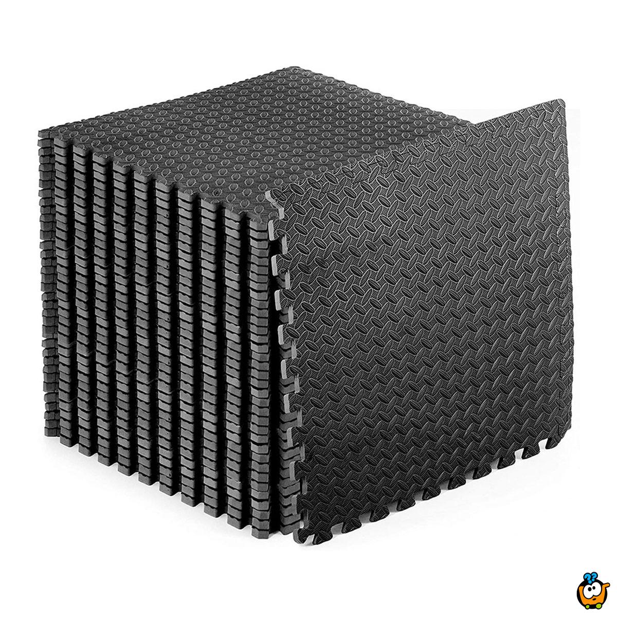 Podne EVA kocke u crnoj boji - set od 4 komada 60x60 cm