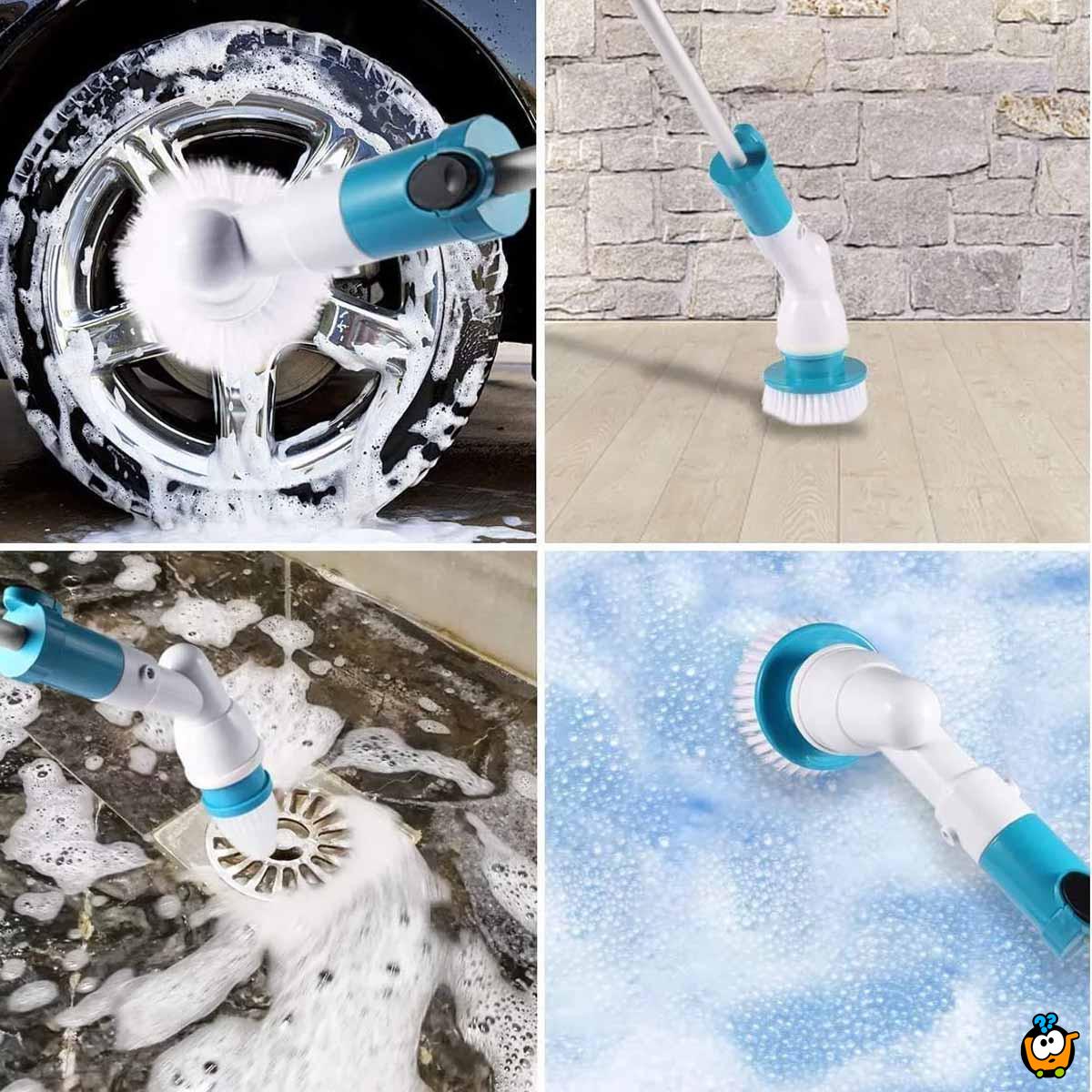Power Brush - električna rotirajuća četka sa nastavcima
