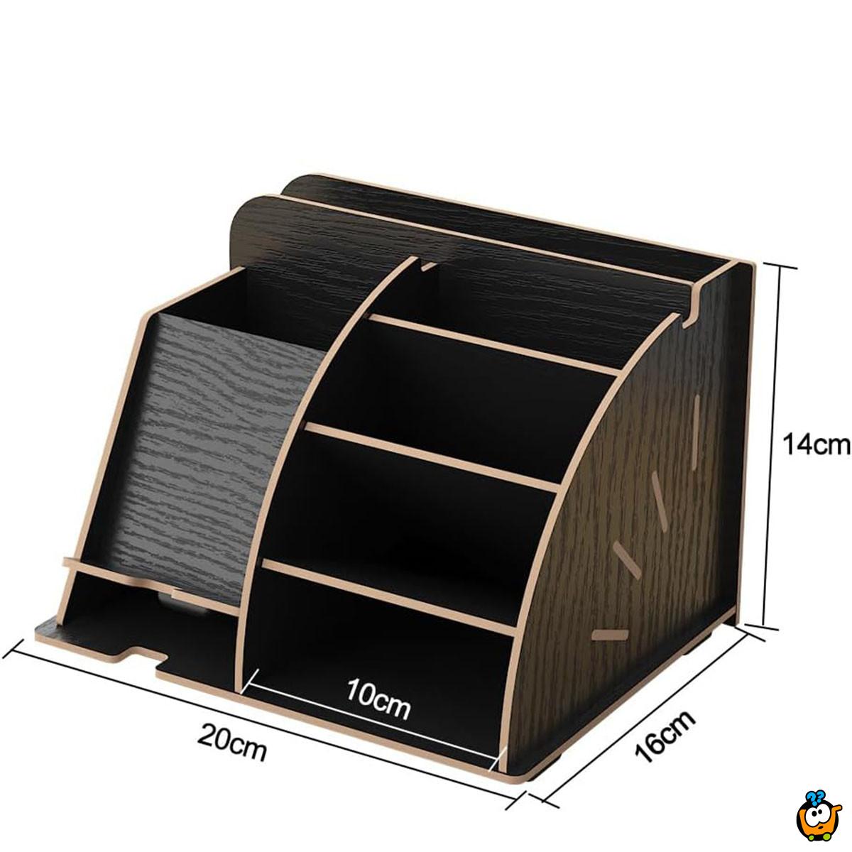 Black Desk Organizer - Stoni organizer za odlaganje telefona i kancelarijskog pribora