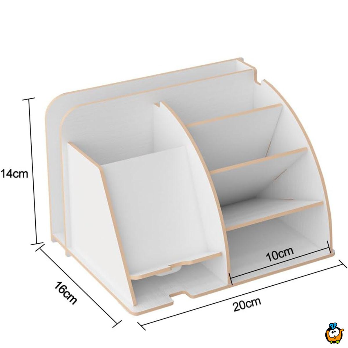 White Desk Organizer - Stoni organizer za odlaganje telefona i kancelarijskog pribora