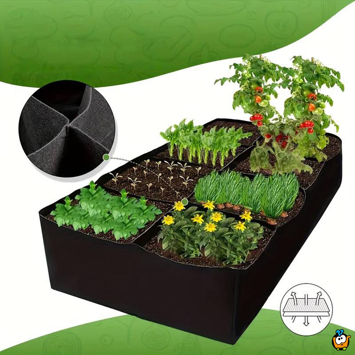 GROW BAG - Baštenska korpa za uzgoj biljaka sa 8 pregrada