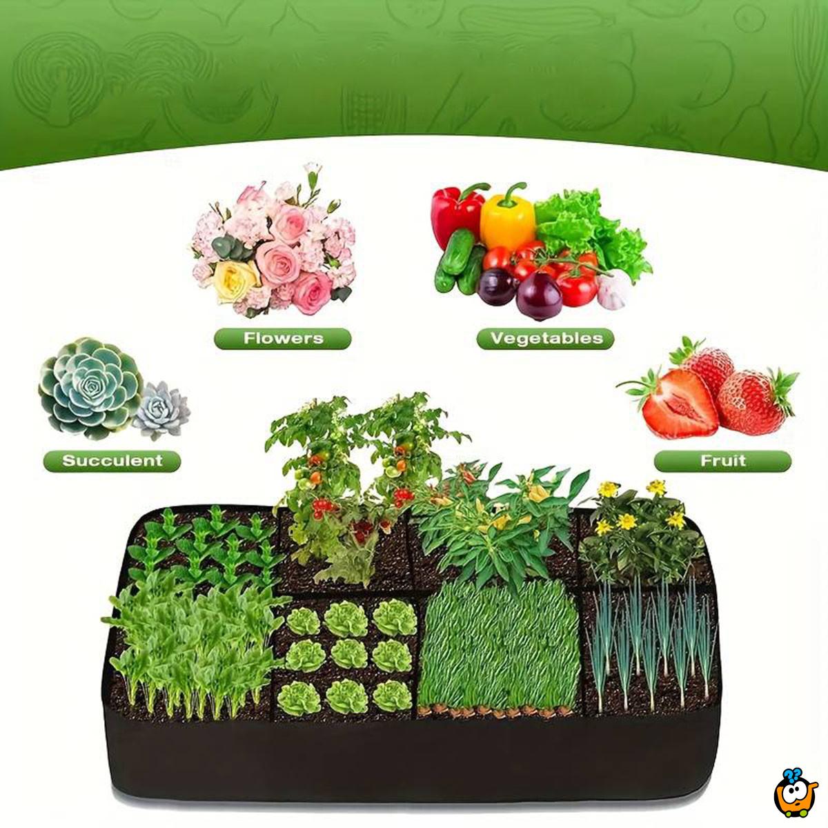 GROW BAG - Baštenska korpa za uzgoj biljaka sa 8 pregrada