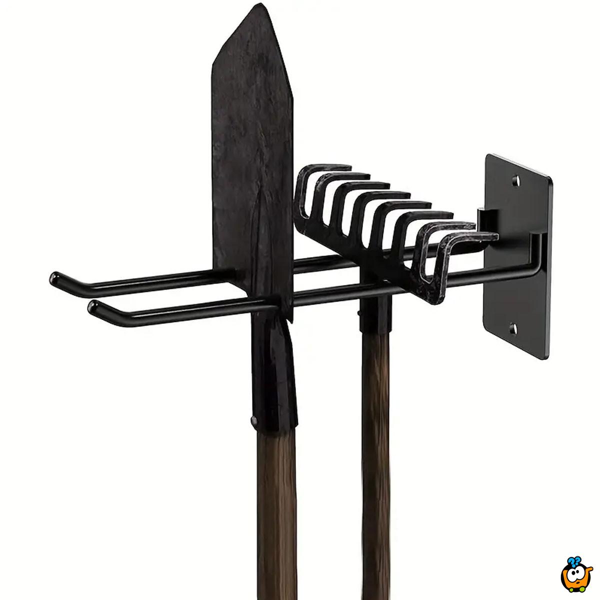Metalni zidni držač baštenskog alata