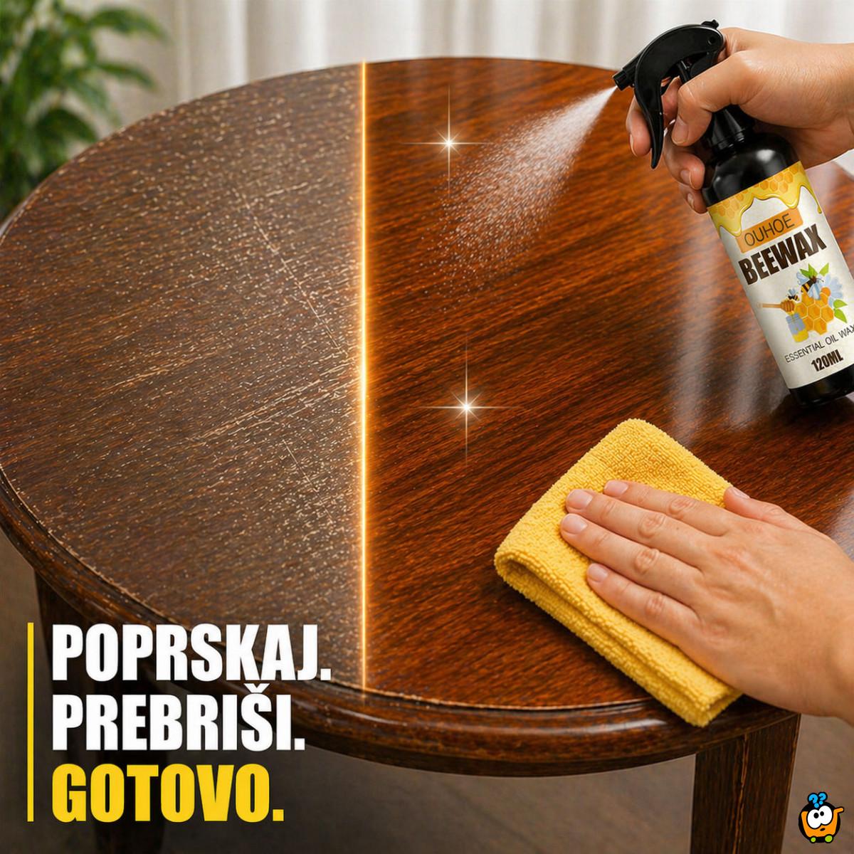 BEEWAX Sprej za drvo sa pčelinjim voskom – vraća sjaj za 30 sekundi