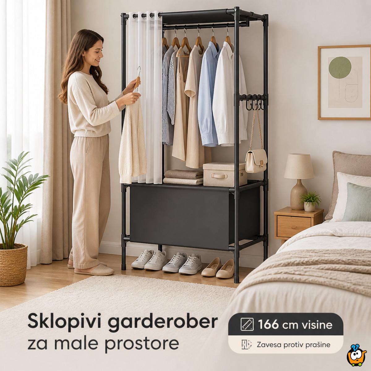 Sklopivi garderober sa zavesom – idealan za male sobe i sezonsku odeću